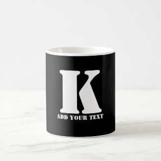 Personalisiertes Monogramm Schwarz Benutzerdefinie Kaffeetasse