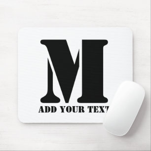 Personalisiertes Monogramm Schwarz Benutzerdefinie Mousepad