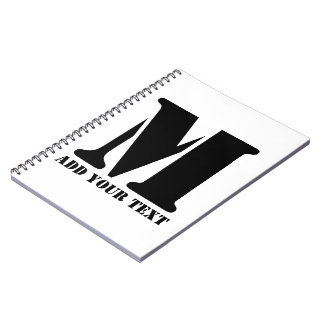 Personalisiertes Monogramm Schwarz Benutzerdefinie Notizblock