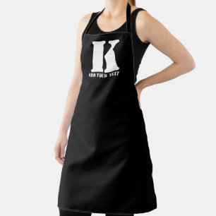 Personalisiertes Monogramm Schwarz Benutzerdefinie Schürze