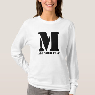 Personalisiertes Monogramm Schwarz Benutzerdefinie T-Shirt