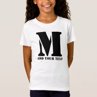 Personalisiertes Monogramm Schwarz Benutzerdefinie T-Shirt