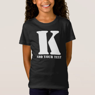 Personalisiertes Monogramm Schwarz Benutzerdefinie T-Shirt