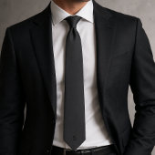 Personalisiertes Monogramm Schwarz Charcoal Grau Krawatte