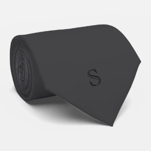 Personalisiertes Monogramm Schwarz Charcoal Grau Krawatte
