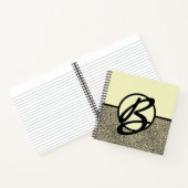 Personalisiertes Monogramm Schwarz Creme Leopard Notizblock (Innenseite)