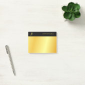 Personalisiertes Monogramm-Schwarz-Gold-Elegant Post-it Klebezettel (Büro)