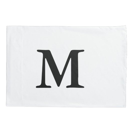 Personalisiertes Monogramm Schwarz-weiß Modernes M Kissenbezug (Rückseite)
