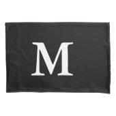 Personalisiertes Monogramm Schwarz-weiß Modernes M Kissenbezug (Vorderseite)