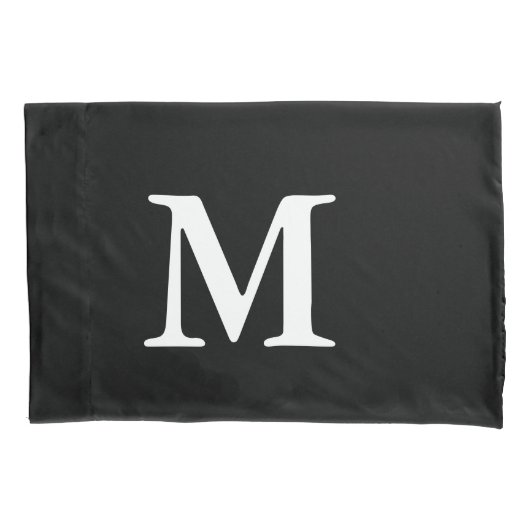 Personalisiertes Monogramm Schwarz-weiß Modernes M Kissenbezug (Vorderseite)