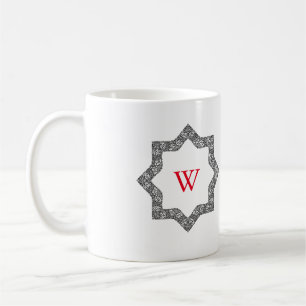 Personalisiertes Monogramm Schwarz-Weiß-Swirldesig Kaffeetasse