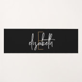 Personalisiertes Monogramm Schwarz Yogamatte (Vorderseite (Horizontal))