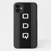 Personalisiertes Monogramm schwarzes iPhone 11 Geh Case-Mate iPhone Hülle (Rückseite)