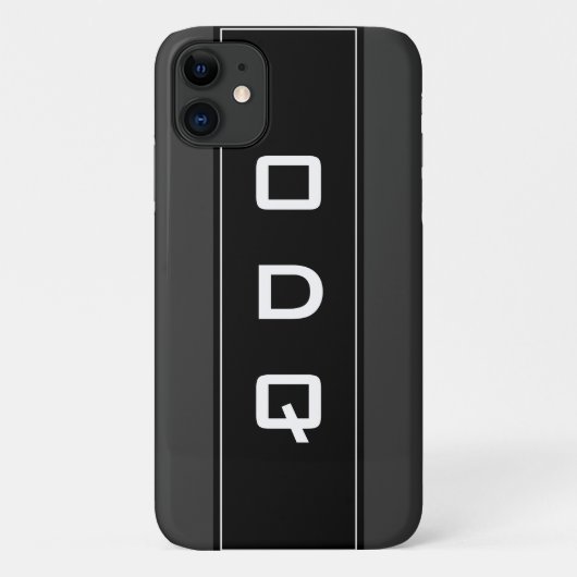 Personalisiertes Monogramm schwarzes iPhone 11 Geh Case-Mate iPhone Hülle (Rückseite)