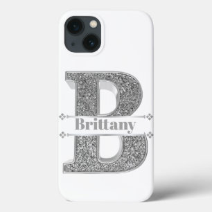 Personalisiertes Monogramm Silver Initial B Ihr Na Case-Mate iPhone Hülle
