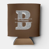 Personalisiertes Monogramm Silver Initial B Ihr Na Dosenkühler (Vorderseite)