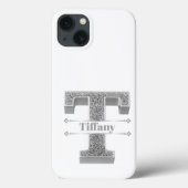 Personalisiertes Monogramm Silver Initial für Ihre Case-Mate iPhone Hülle (Rückseite)