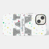 Personalisiertes Monogramm Silver Initial iPhone Hülle (Rückseite (Horizontal))