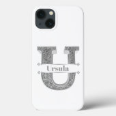 Personalisiertes Monogramm Silver Initial U Ihr Na Case-Mate iPhone Hülle (Rückseite)