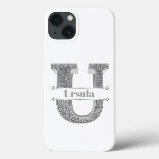 Personalisiertes Monogramm Silver Initial U Ihr Na Case-Mate iPhone Hülle (Rückseite)