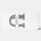 Personalisiertes Monogramm Silver Initial U Ihr Na Case-Mate iPhone Hülle (Rückseite (Horizontal))