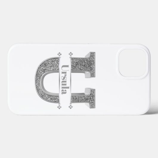 Personalisiertes Monogramm Silver Initial U Ihr Na Case-Mate iPhone Hülle (Rückseite (Horizontal))