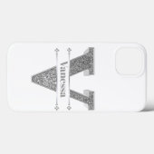 Personalisiertes Monogramm Silver Initial V Ihr Na Case-Mate iPhone Hülle (Rückseite (Horizontal))