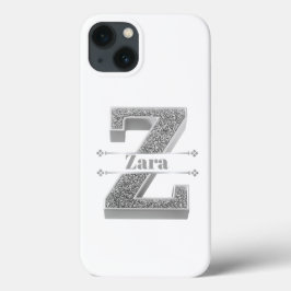 Personalisiertes Monogramm Silver Initial Z Ihr Na Case-Mate iPhone Hülle