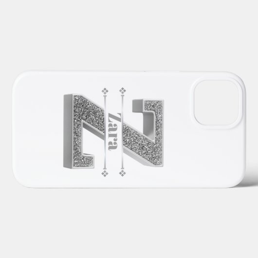 Personalisiertes Monogramm Silver Initial Z Ihr Na Case-Mate iPhone Hülle (Rückseite (Horizontal))