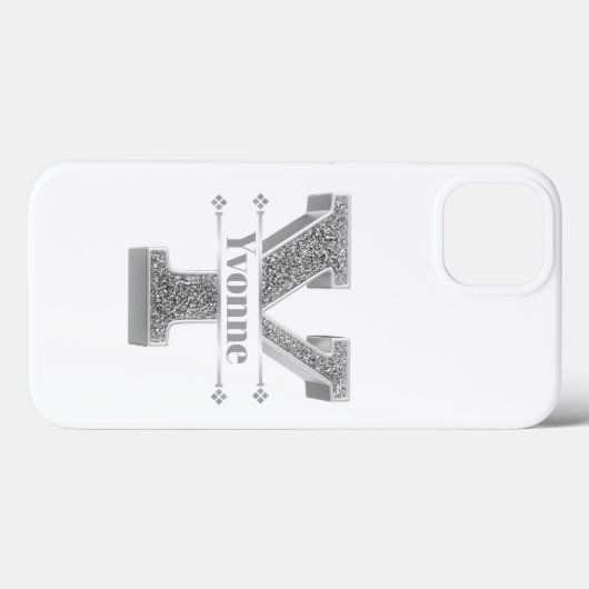 Personalisiertes Monogramm SilverInitial Y Ihr Nam Case-Mate iPhone Hülle (Rückseite (Horizontal))