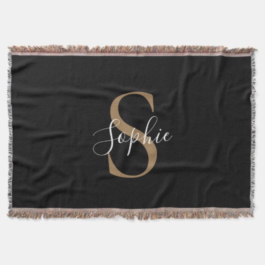 Personalisiertes Monogramm-Skript Elegant Individu Decke (Vorderseite)