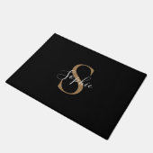 Personalisiertes Monogramm-Skript Elegant Individu Fußmatte (Schrägansicht)