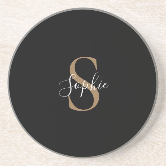 Personalisiertes Monogramm-Skript Elegant Individu Getränkeuntersetzer (Vorne)