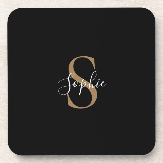 Personalisiertes Monogramm-Skript Elegant Individu Getränkeuntersetzer (Vorderseite)