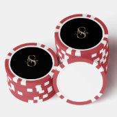 Personalisiertes Monogramm-Skript Elegant Individu Pokerchips (Stapel)