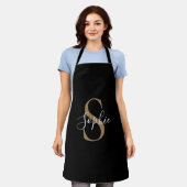Personalisiertes Monogramm-Skript Elegant Individu Schürze (Getragen)
