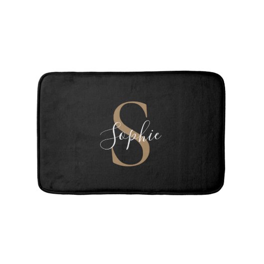 Personalisiertes Monogramm-Skript Elegant und indi Badematte (Vorderseite)