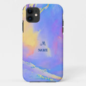 Personalisiertes Monogramm "Sky Blue Clouds Monogr Case-Mate iPhone Hülle (Rückseite)