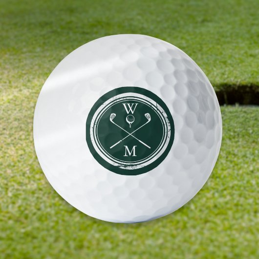 Personalisiertes Monogramm Smaragdgrün Golfball