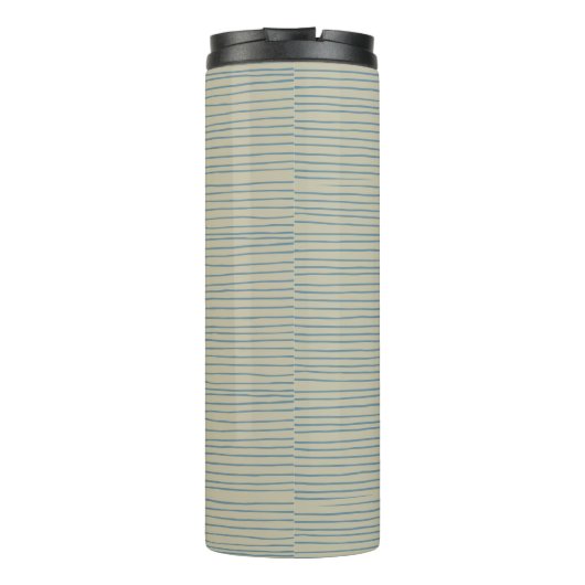 Personalisiertes Monogramm Streifen neutralblau Be Thermosbecher (Rückseite)