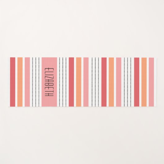 Personalisiertes Monogramm Streifen Yogamatte (Vorderseite (Horizontal))
