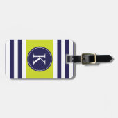 Personalisiertes Monogramm Stripes die Limone Gepäckanhänger (Vorderseite horizontal)
