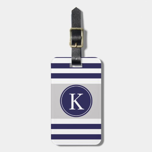 Personalisiertes Monogramm Stripes Gepäckanhänger (Vorderseite vertikal)