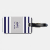 Personalisiertes Monogramm Stripes Gepäckanhänger (Rückseite horizontal)