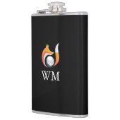 Personalisiertes Monogramm Stylischer Fuchs und Go Flachmann (Links)