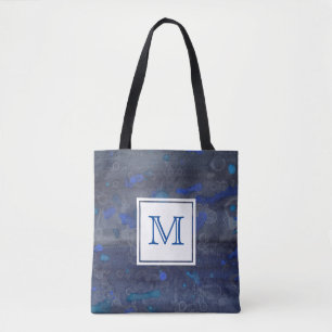 Personalisiertes Monogramm Totbeutel   Blau Tasche
