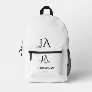 Personalisiertes Monogramm Trauzeuge Brautführer N Bedruckter Rucksack