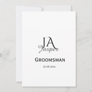 Personalisiertes Monogramm Trauzeuge Brautführer N Einladung