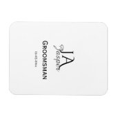 Personalisiertes Monogramm Trauzeuge Brautführer N Magnet (Horizontal)