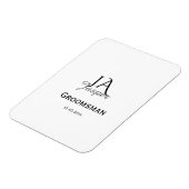 Personalisiertes Monogramm Trauzeuge Brautführer N Magnet (Linke Seite)
